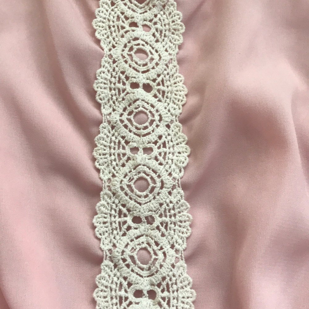 Pink and Cream Lace Romper